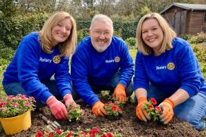 Members working at the sensory garden in West Hallam.